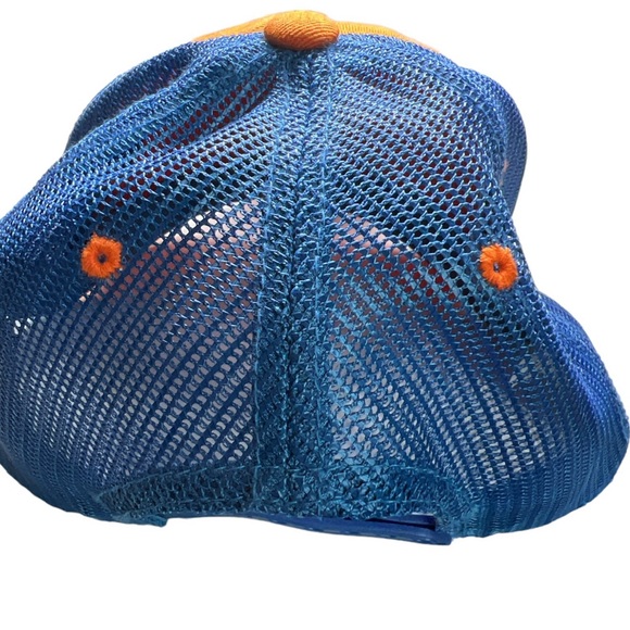 Quicksilver Mesh Adjustable Trucker Hat Orange, Blue w/Logo Patch - Picture 2 of 5